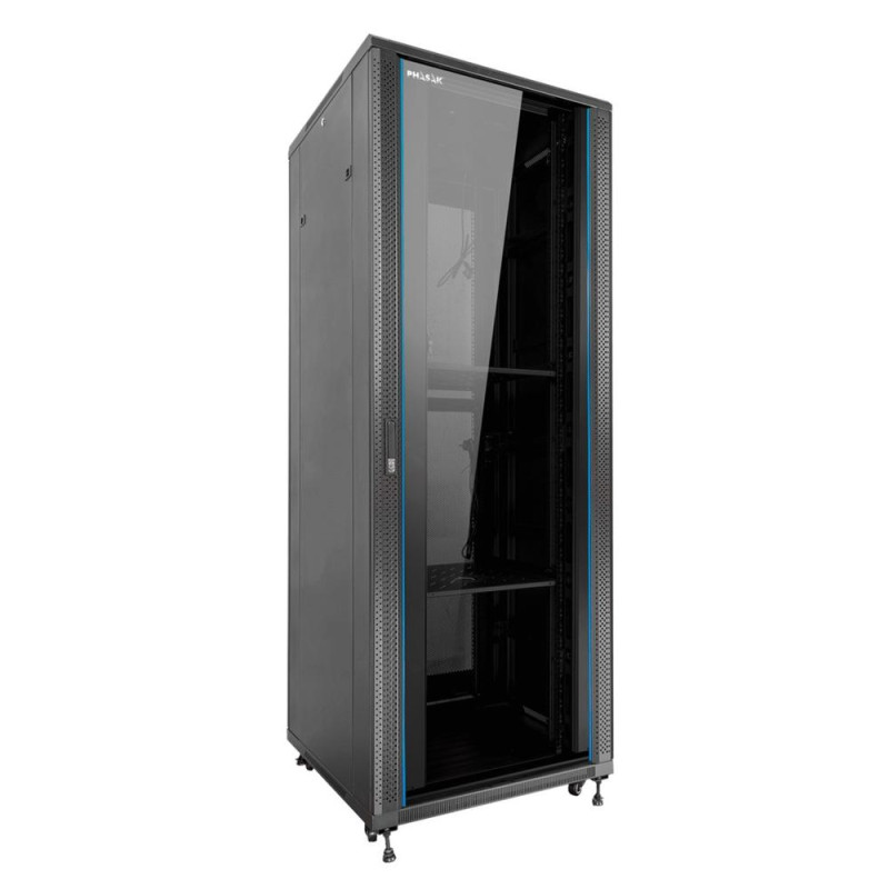 Armario rack de suelo 19 pulgadas phasak pro 37u negro 800x1000 montado pho 8142