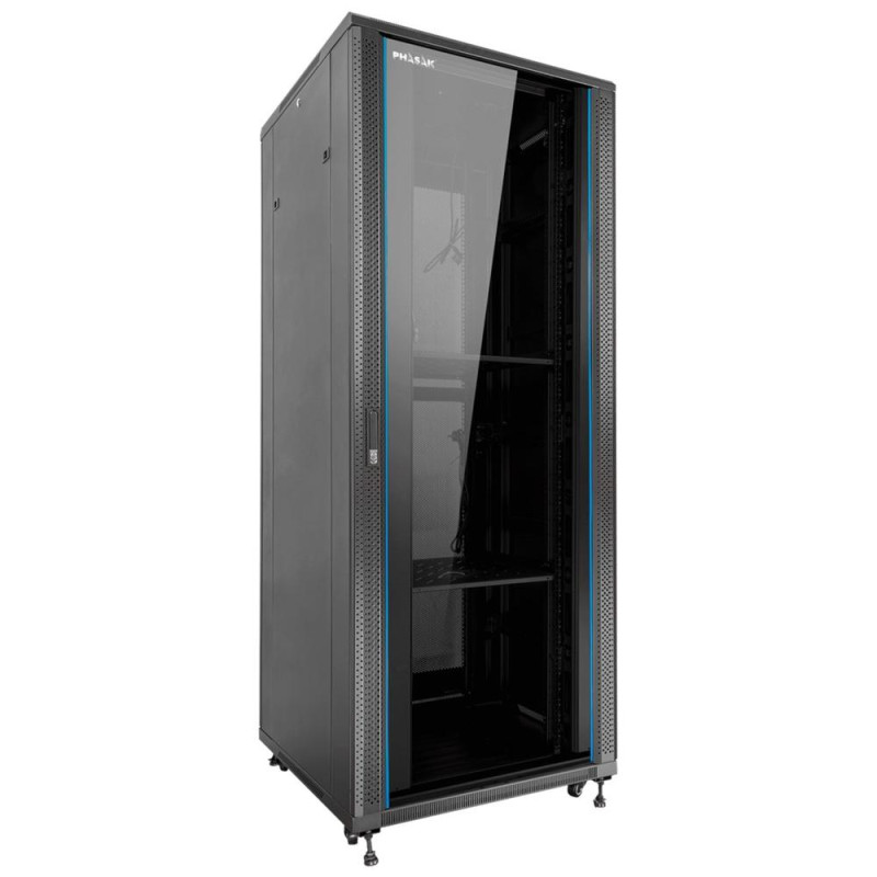 Armario rack de suelo 19 pulgadas phasak pro 37u negro 800x1000 montado pho 8137