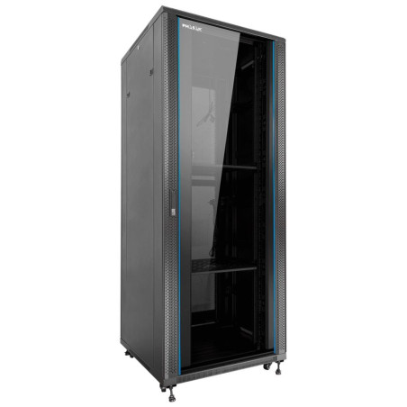 Armario rack de suelo 19 pulgadas phasak pro 37u negro 600x1000 montado pho 6137