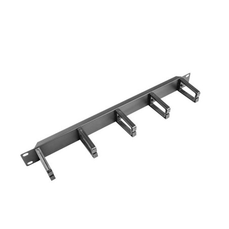 Organizador de cables lanberg 5 anillas plastico 1u tipo b rack 19 negro