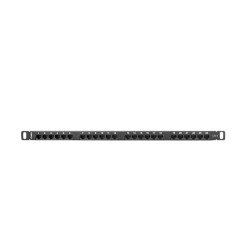 Patch panel lanberg cat.6 utp 24 puertos 0.5u rack 19 negro