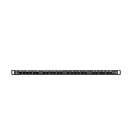 Patch panel lanberg cat.6 utp 24 puertos 0.5u rack 19 negro