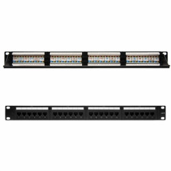 Panel de parcheo nanocable 24 puertos rj45 cat.6 utp 19 pulgadas