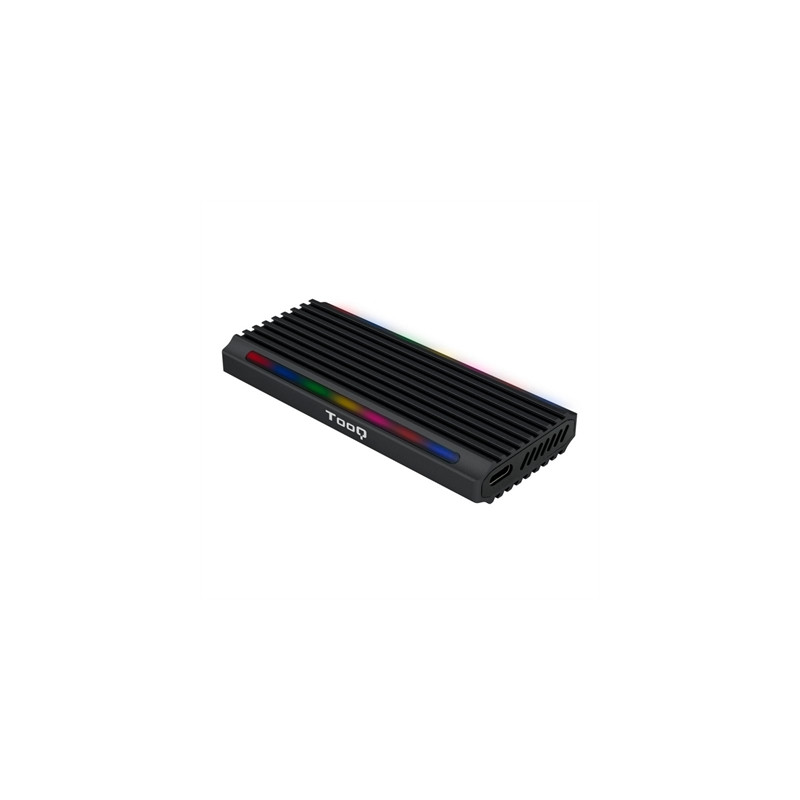 Caja externa tooq tqe - 2222b shinobi para ssd m.2 usb tipo c rgb negro