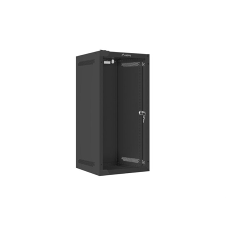 Armario lanberg mural rack 10 pulgadas 12u - 280x310 flat pack negro puerta cristal