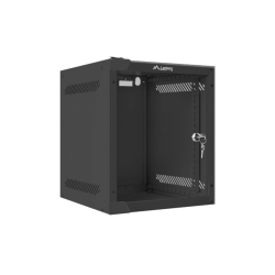 Armario lanberg mural rack 10 pulgadas 6u - 280x310 flat pack negro puerta cristal