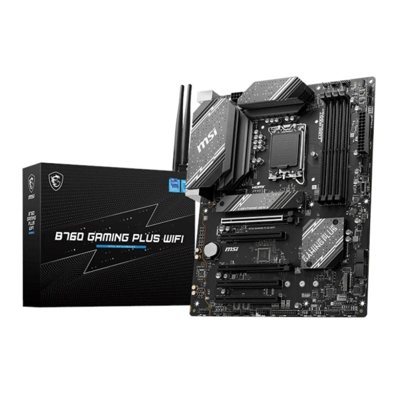 Placa base msi 1700 b760 gaming plus wifi atx - 4 x ddr4 - 4 x sata 6 - 4 x usb 2.0 - 2 x usb 3.2 - 1 x usb tipo c