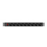Regleta lanberg 1u 16a 9x schuko rack 19 pulgadas 3m negro