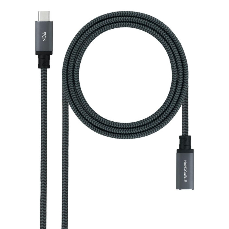 Cable prolongador nanocable usb 3.2 gen2x2 20gb 100w c - m - h 1.5m alargador usb - c algodon