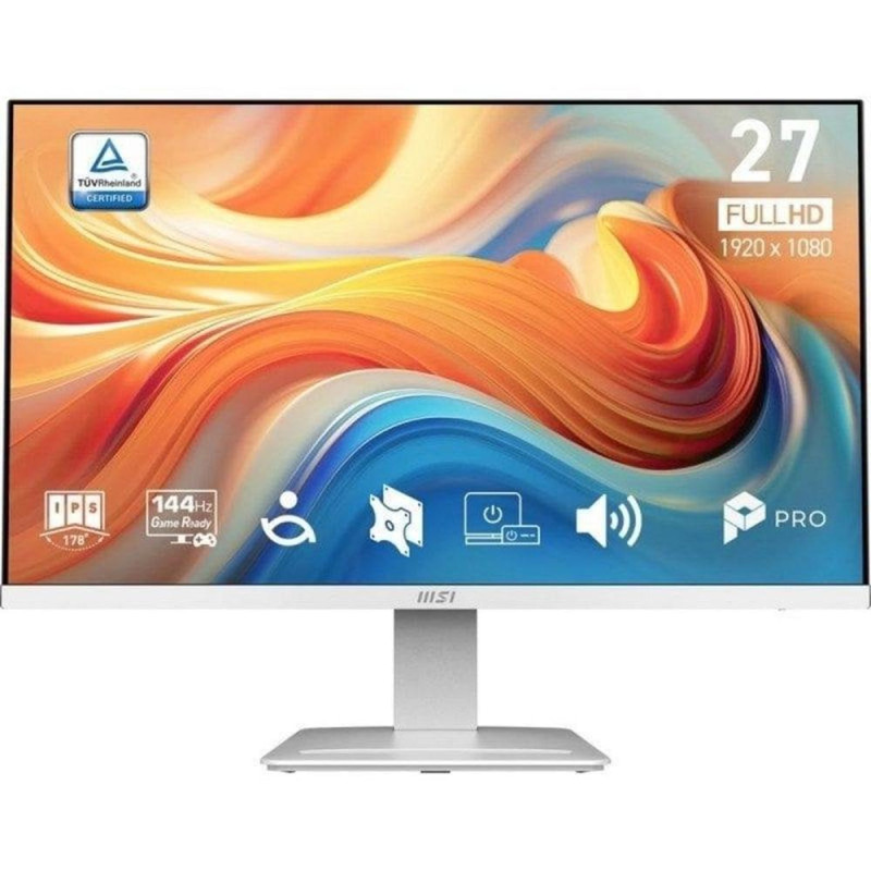 Monitor led 27 pulgadas msi mp273w e14a ips -  fhd -  dp -  hdmi -  d - sub -  144hz -  1ms -  vesa 100x100 blanco
