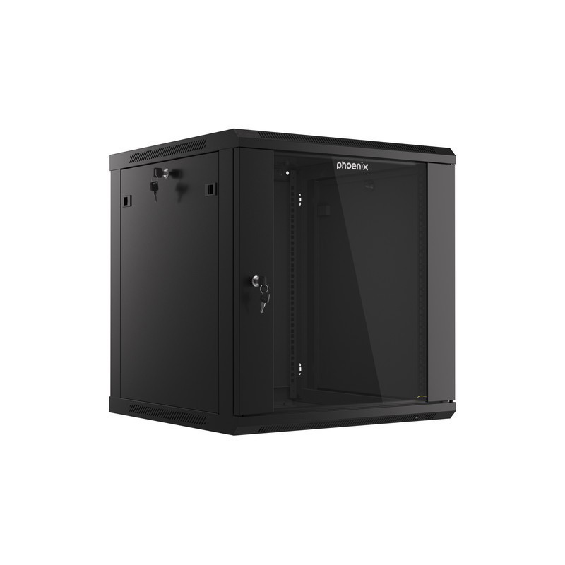 Armario rack phoenix 12u 600x600x640 auto - ensamblado 19'' hasta 60 kg negro