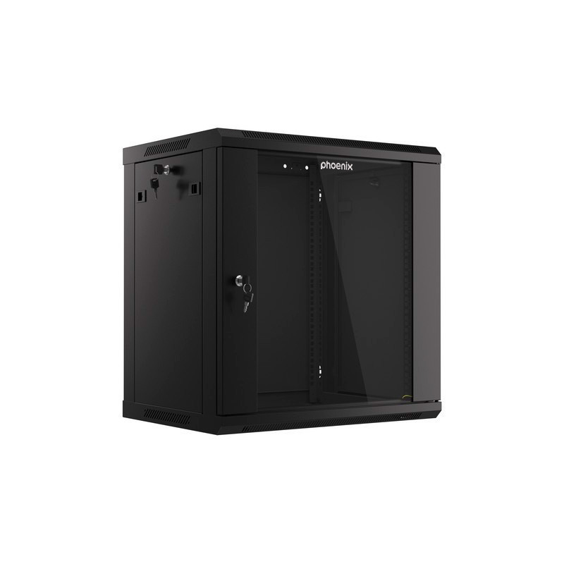 Armario rack phoenix 12u 600x450x640 auto - ensamblado 19'' hasta 60 kg negro