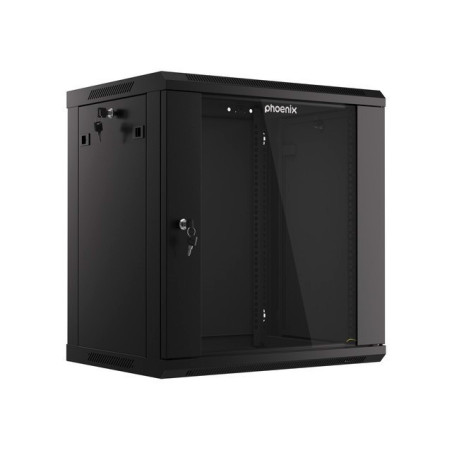Armario rack phoenix 12u 600x450x640 auto - ensamblado 19'' hasta 60 kg negro