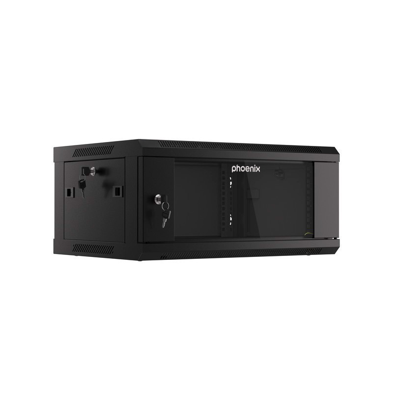 Armario rack phoenix 4u 600x450x279 auto - ensamblado 19'' hasta 60 kg negro