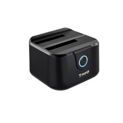 Base dock discos sata tooq 2 bahias 2.5 pulgadas -  3.5 pulgadas - usb 3.0 - funcion clonacion