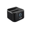 Base dock discos sata tooq 2 bahias 2.5 pulgadas -  3.5 pulgadas - usb 3.0 - funcion clonacion