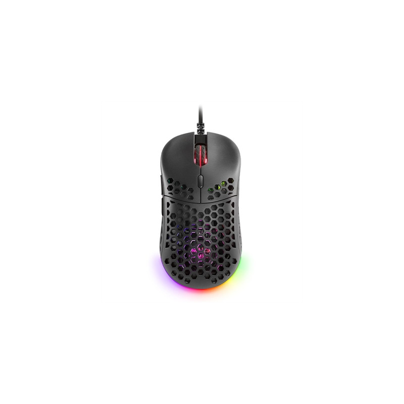 Mouse raton mars gaming optico usb 7 botones 12800ppp rgb negro