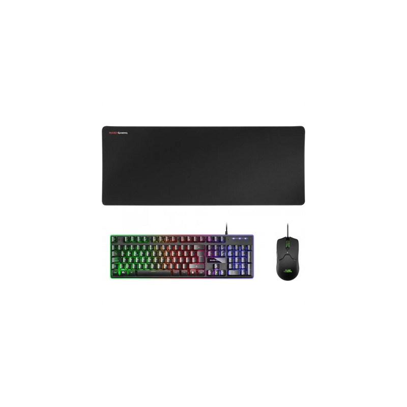Kit teclado + raton mars gaming mcpx rgb negro + alfombrilla