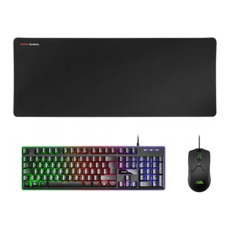 Kit teclado + raton mars gaming mcpx rgb negro + alfombrilla