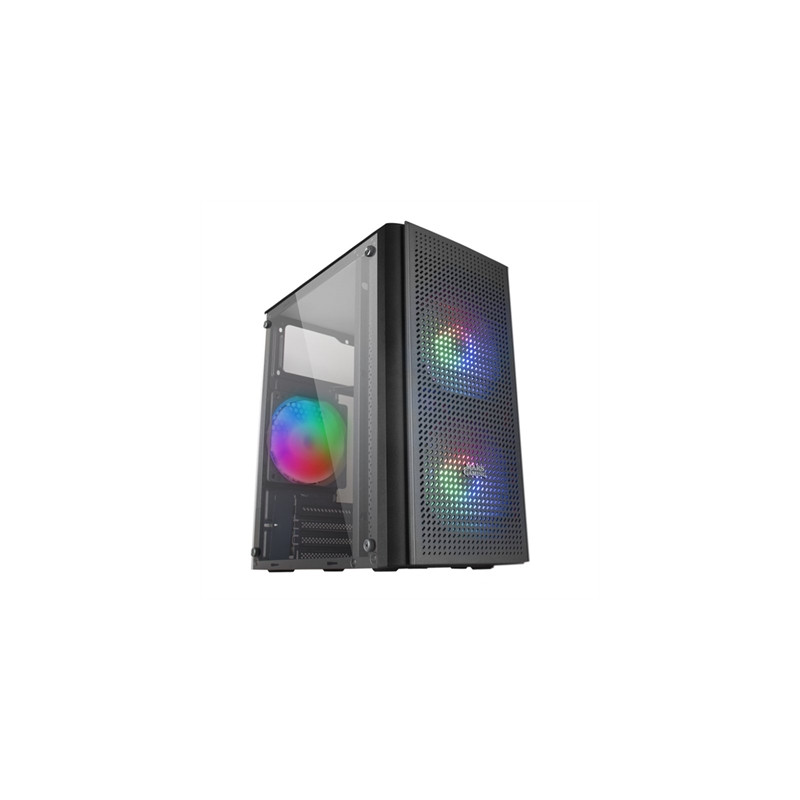 Caja ordenador mars gaming mc300 negro micro atx 1 x usb 3.0 2 x usb 2.0 3 x 120mm frgb