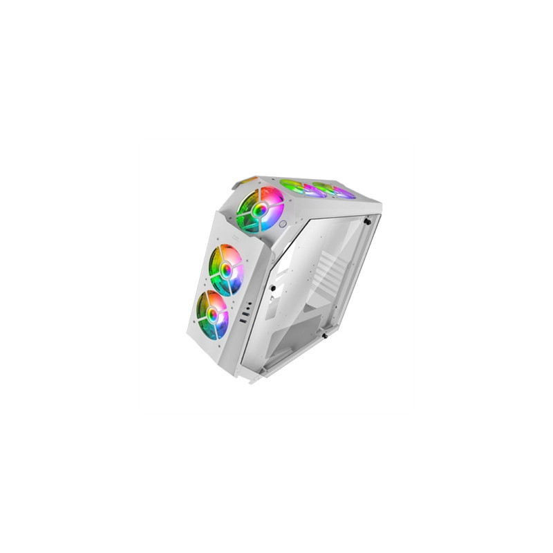 Caja ordenador mars gaming mc51 premium blanco atx 2 x usb 3.0 5 x 120mm argb