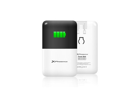 Cargador ac + bateria portatil 2 en 1  phoenix power bank 3000 ma  ipad - iphone - tablet - moviles - smartphones - mp4 