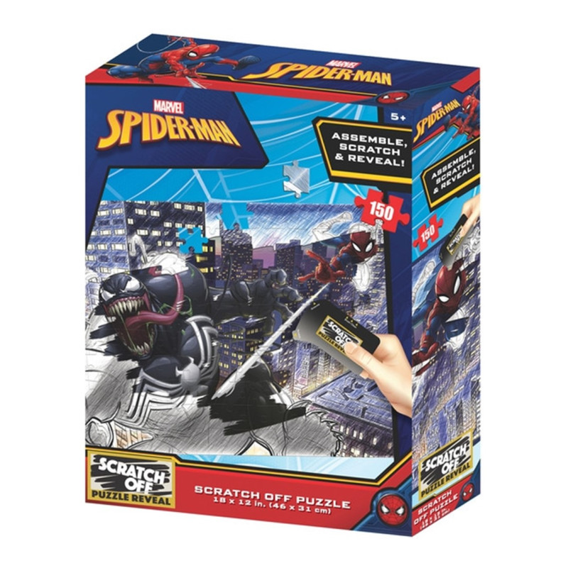 Puzzle para rascar prime 3d marvel spiderman vs venom 150 piezas