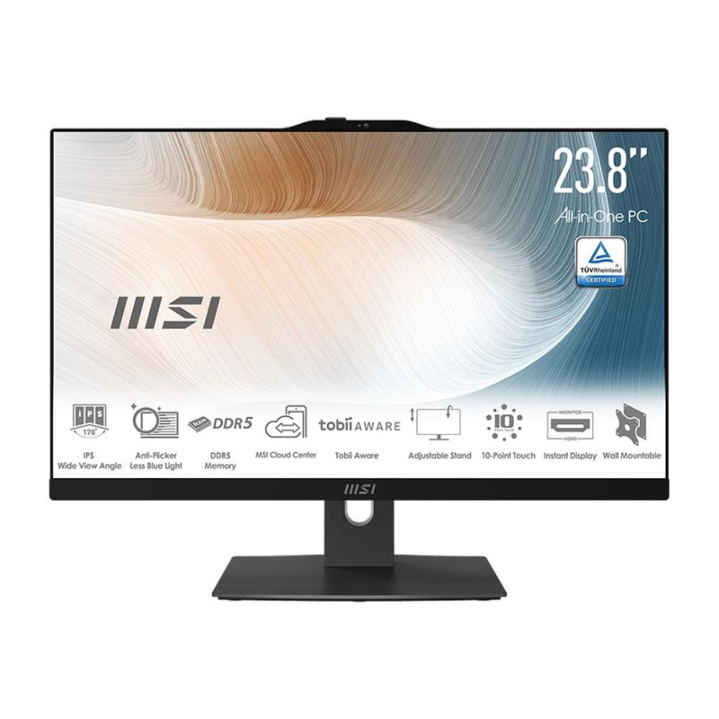 Ordenador all in one msi modern am242p 1m 1498es core 7 - 150u -  16gb -  ssd 512gb -  23.8 pulgadas fhd -  freedos