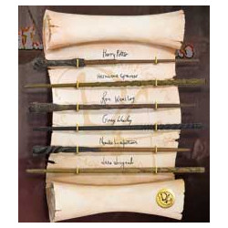 Replica the noble collection harry potter ejercito de dumbledore coleccion 6 varitas en exposicion
