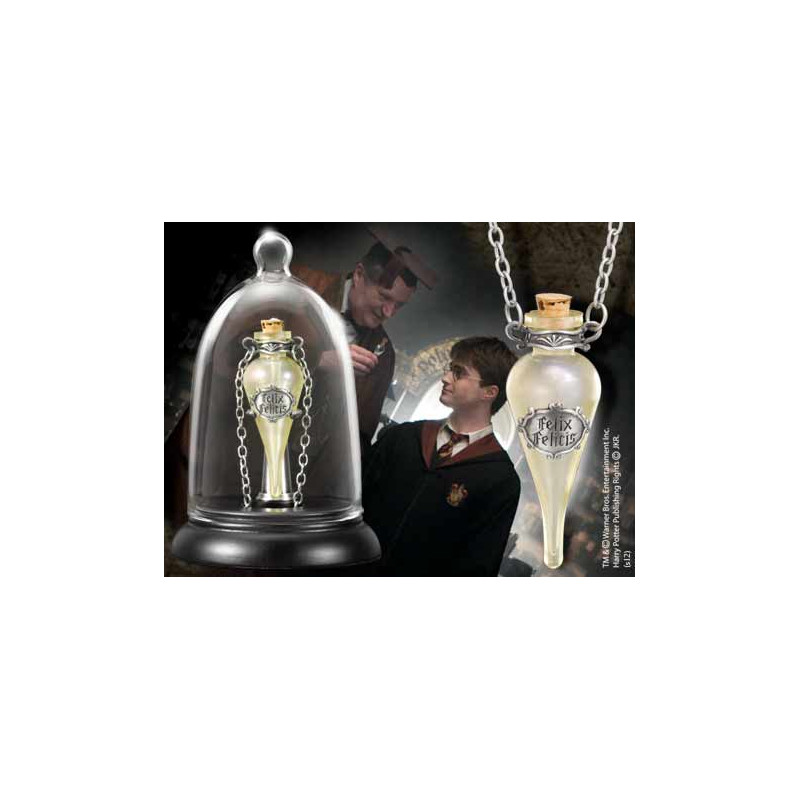 Réplica the noble collection harry potter collar en cristal con cadena poción suerte líquida