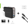 Cargador de pared conceptronic althea18b 100w 3x usb tipo c 1x usb tipo a