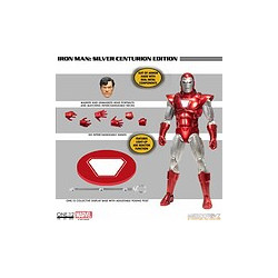 Figura mezco toyz marvel one:12 collective iron man silver centurion edition 16cm