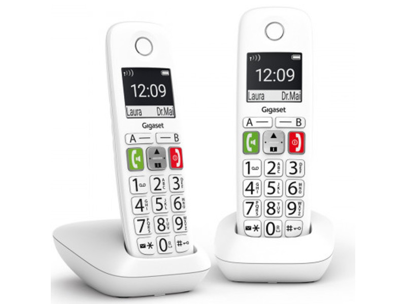 Telefono fijo inalambrico gigaset e290 duo blanco 300 numeros -  42 tonos