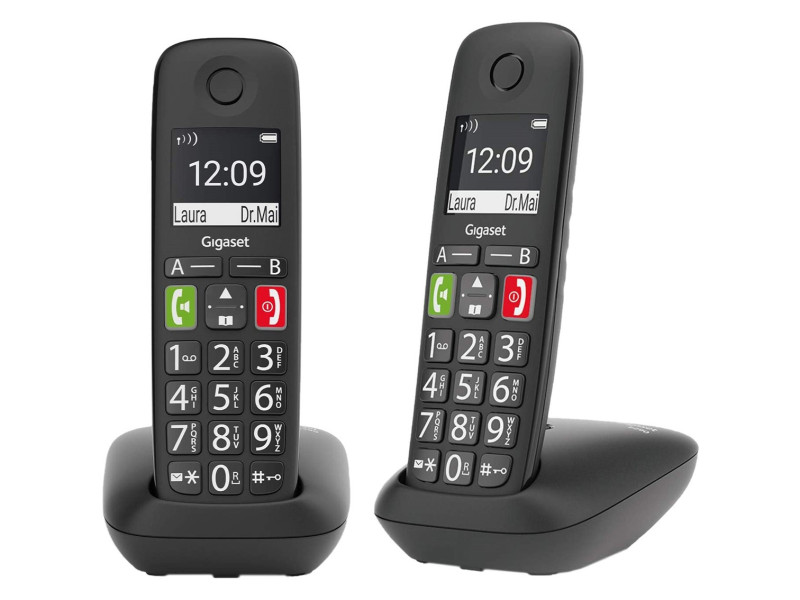 Telefono fijo inalambrico gigaset e290 duo negro 300 numeros -  42 tonos