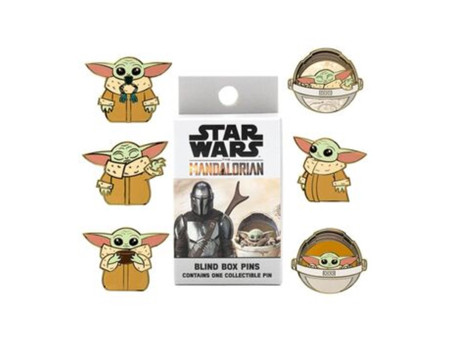 Caja sorpresa pin sello loungefly funko disney star wars the mandalorian grogu baby yoda mistery box