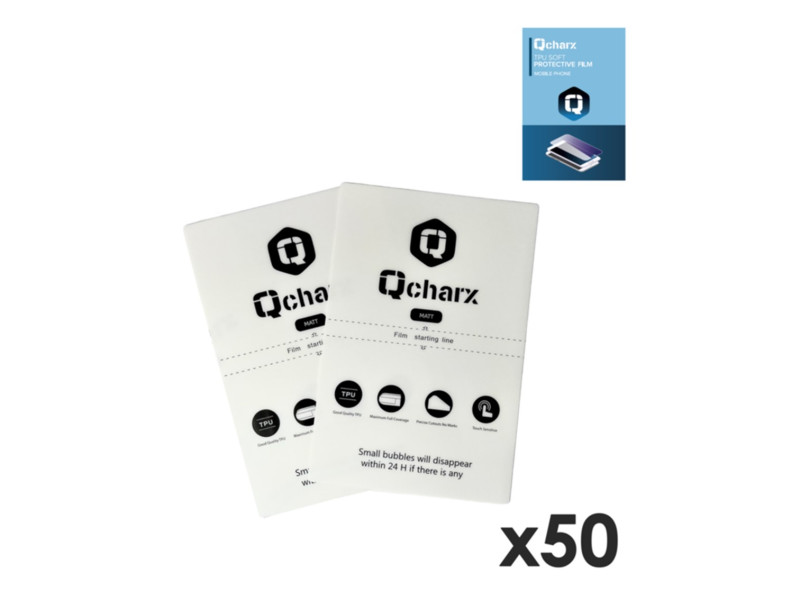Laminas de proteccion frontales qcharx hidrogel mate anti huellas para qx1 50 unidades