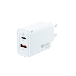 Cargador usb de pared coolbox 45w gan usb tipo a - usb tipo c