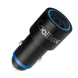 Cargador usb para coche coolbox 45w usb tipo a -  usb tipo c
