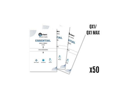 Laminas de proteccion frontales qcharx hidrogel essential hd para qx1 50 unidades