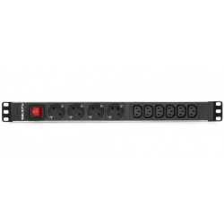 Regleta salicru para rack 19 pulgadas sps pdu 4 tomas schuko 6 tomas iec interruptor