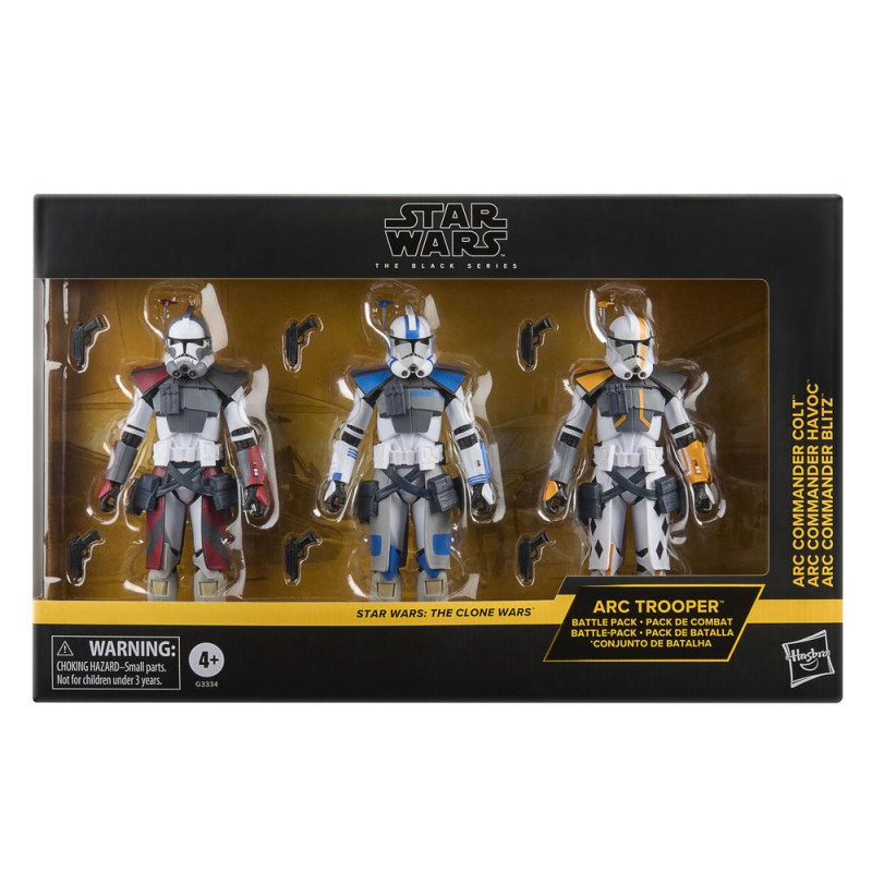Set 3 figuras hasbro star wars the black series the clone wars arc commander colt. havoc & blitz
