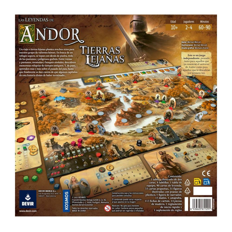 Juego de mesa las leyendas de andor: tierras lejanas