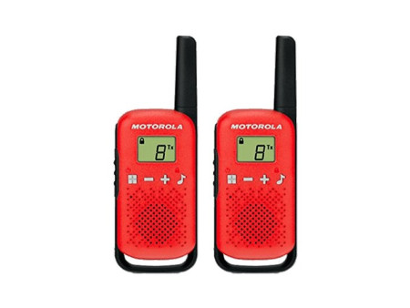 Walkie talkie motorola tlkr - t42 red packs 2  pmr446 -  8km -  16canales -  500mw -  clip cinturon