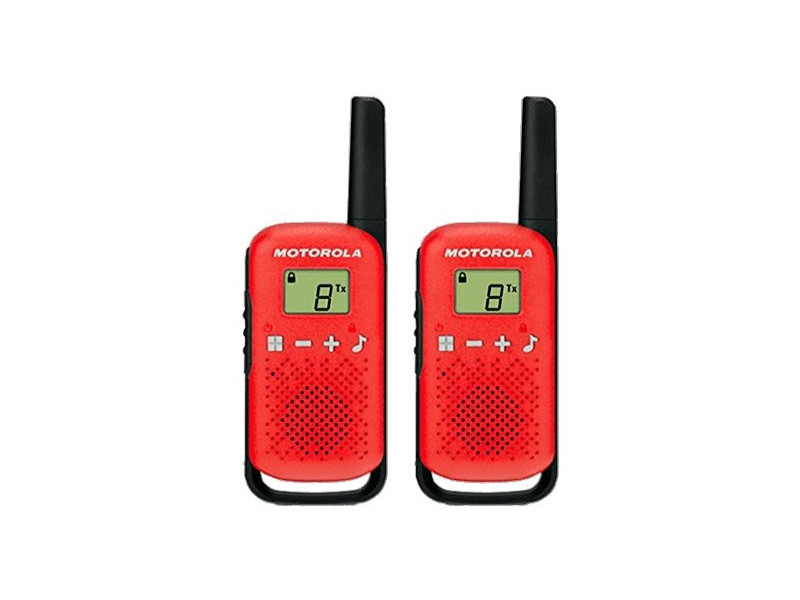 Walkie talkie motorola tlkr - t42 red packs 2  pmr446 -  8km -  16canales -  500mw -  clip cinturon