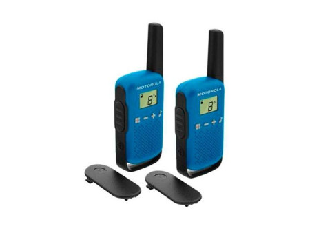 Walkie talkie motorola tlkr - t42 blue packs 2  pmr446 -  8km -  16canales -  500mw -  clip cinturon