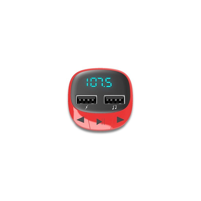 Transmisor fm coche energy sistem rojo fm - 87.5 - 108 mhz - cargador - microsd - usb - mp3