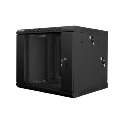 Armario lanberg mural doble seccion rack 19 pulgadas 9u -  600x600 negro