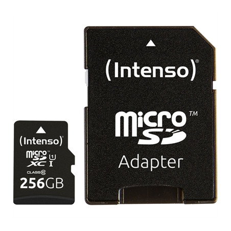 Tarjeta memoria micro sd intenso 256gb uhs - i cl10 + adaptador sd
