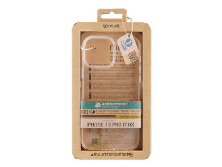 Funda muvit recycletek para apple iphone 13 pro max antibacterias transparente