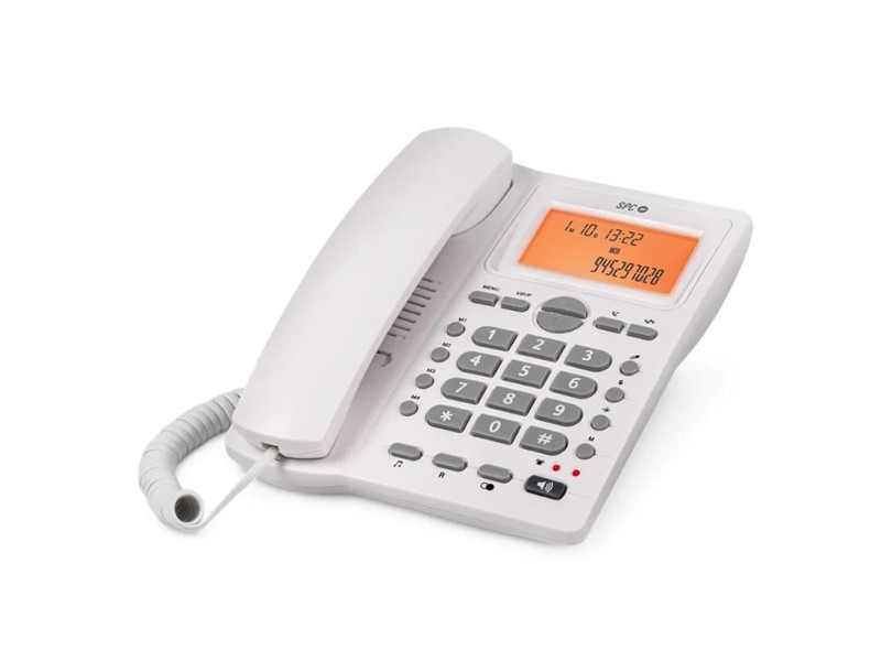 Telefono fijo spc office id 2 blanco mute - 24 melodias - tecla r - 4 memorias directas